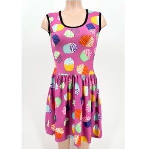 Insanity Clothing Cupcakes Print Sleeveless Knit Mini Dress - Made in England